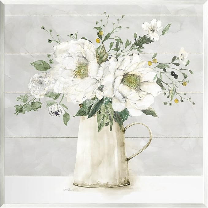 Stupell Industries 'Country Jug Varied Flower Arrangement'| Wall Plaque Art | Stupell Industries | 12 x 12 Inches, Easy to Hang and Sturdy, Made in USA, by Carol Robinson