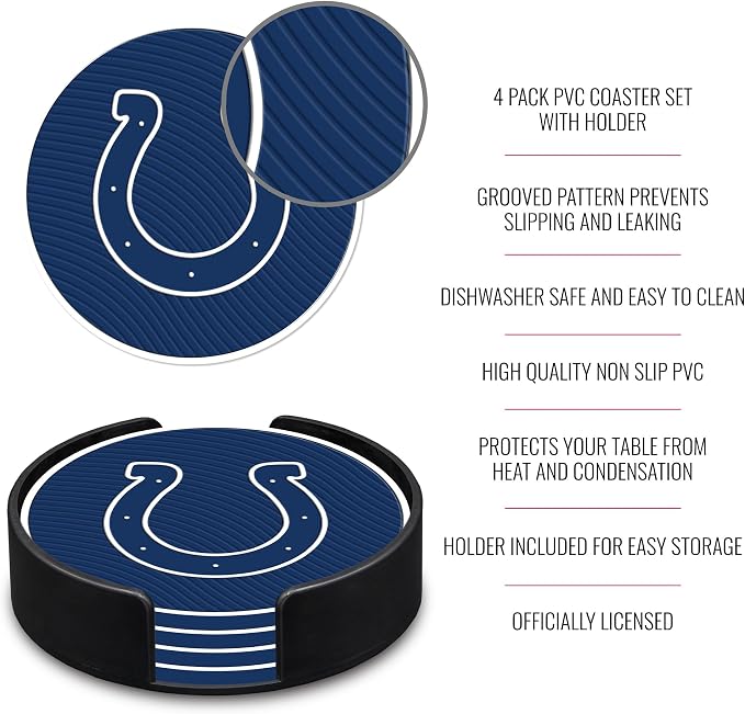 Rico Industries NFL Football Classic Favorites: PVC Coaster Set (4-Pack)