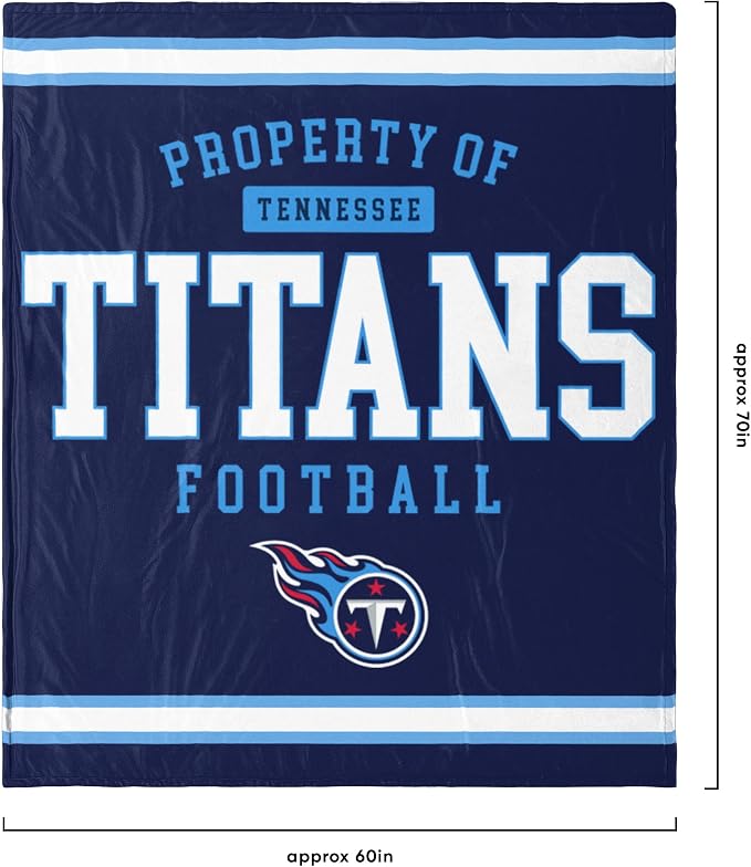 FOCO Tennessee Titans NFL Team Property Of Sherpa Fleece Blanket