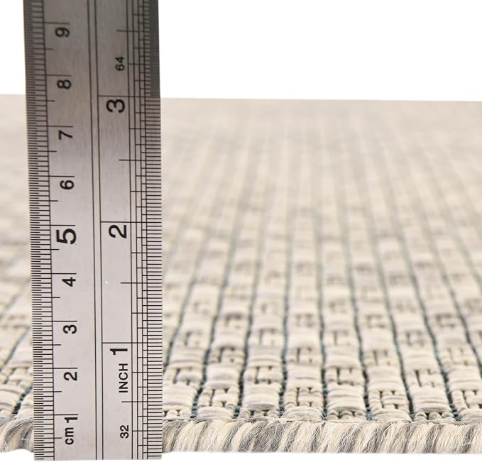 Unique Loom Collection Casual Transitional Solid Heathered Indoor/Outdoor Flatweave Area Rug (3' 3" Round, Light Gray/Ivory)