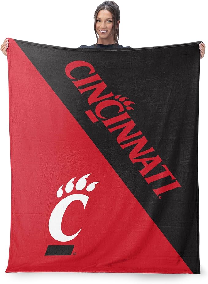 Northwest NCAA Silk Touch Throw Blanket, Ultra Soft Plush Polyester, Lightweight Warm Decorative Fan Gift, 46 x 60 in