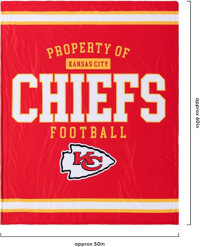 FOCO NFL Unisex-Adult NFL Team Logo Property 60" x 50" Sherpa Plush Throw Blanket