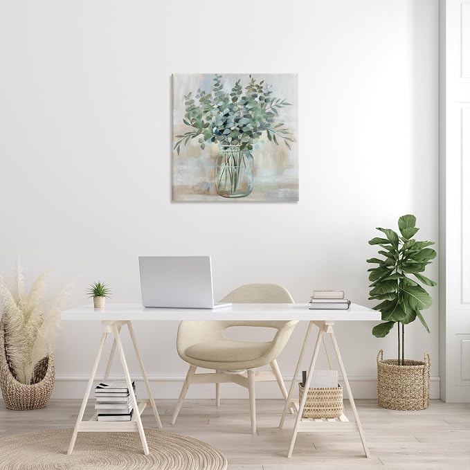 Soothing Eucalyptus Herb, 30 x 30 Inch Canvas Wall Art | Stupell Industries · By Nan · Ready to hang · Rustic farmhouse charm for kitchen or living spaces · Made in USA