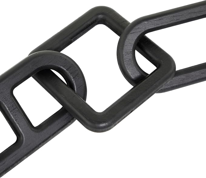 CosmoLiving by Cosmopolitan Wood Chain Decorative Sculpture Home Decor Statues, Set of 2 Accent Figurines 27", 25" W, Black