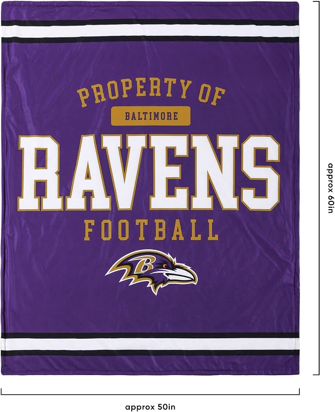FOCO NFL Unisex-Adult NFL Team Logo Property 60" x 50" Sherpa Plush Throw Blanket