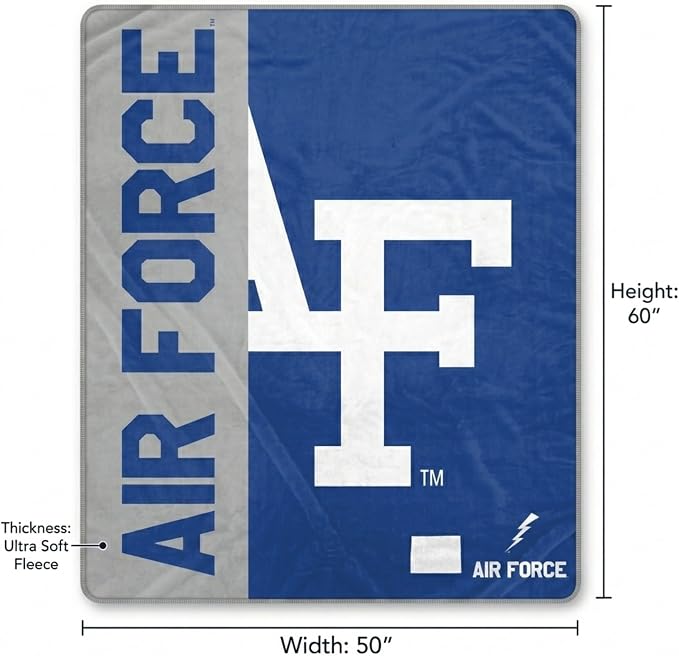 Proformance Home NCAA Air Force Falcons Endzone Ultra Soft Tailgate Throw