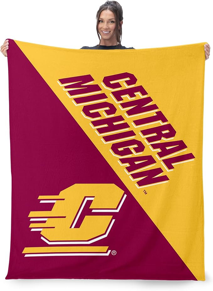 Northwest NCAA Silk Touch Throw Blanket, Ultra Soft Plush Polyester, Lightweight Warm Decorative Fan Gift, 46 x 60 in