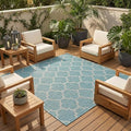 Unique Loom Outdoor Trellis Collection Area Rug (7' 10" Square, Aquamarine/ Gray)