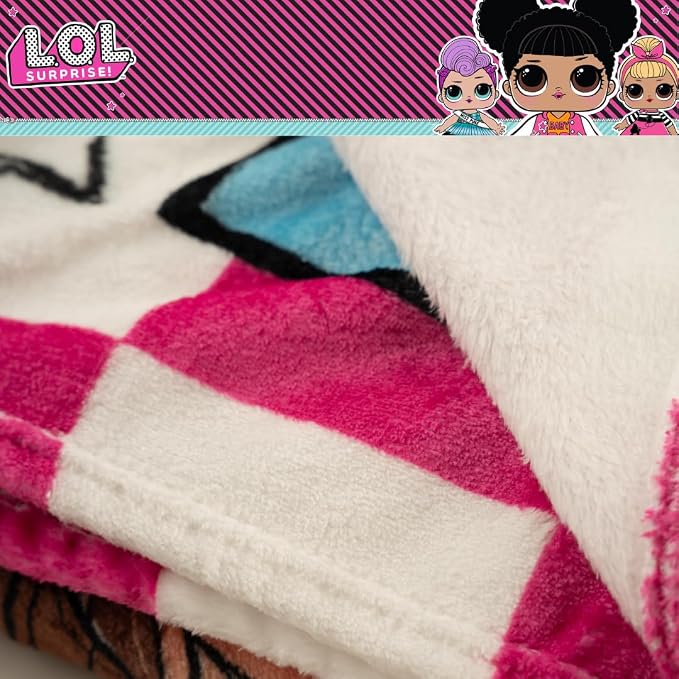 LOL Surprise! Kids Bedding Super Soft Plush Throw Blanket, 46 in x 60 in, (Officially Licensed Product) by Franco