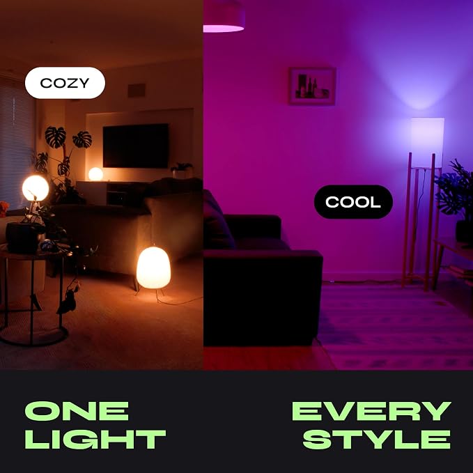 LIFX Color Smart Light Bulbs (2-Pack) A19 E26, Matter Compatible RGB + Tunable White (800 Lumens), WiFi Dimmable Color Changing (2.4GHz), Compatible with Apple HomeKit, Alexa & Google