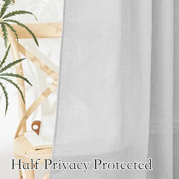 RYB HOME Linen Sheer Curtains - Image 4