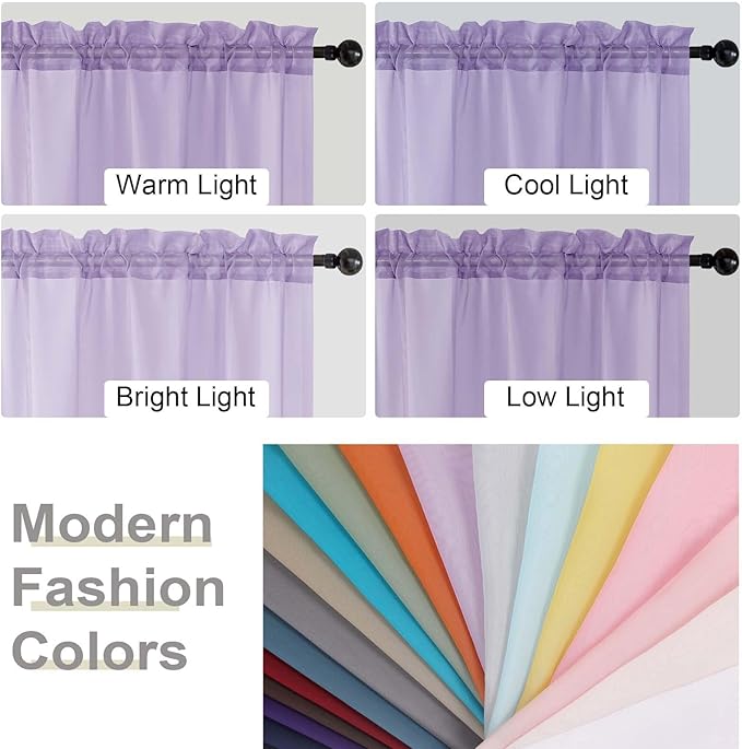 Extra Long Sheer Lavender Curtains - Image 6