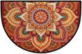 Lotu Half Round Door Mat Semi Moon Rug Fireplace Carpet Area Rugs | Red Bohemian Non Slip Absorbent Half Circle Mat Carpet for Indoor Outdoor Patio Kitchen Bathroom Entryway Home Decor