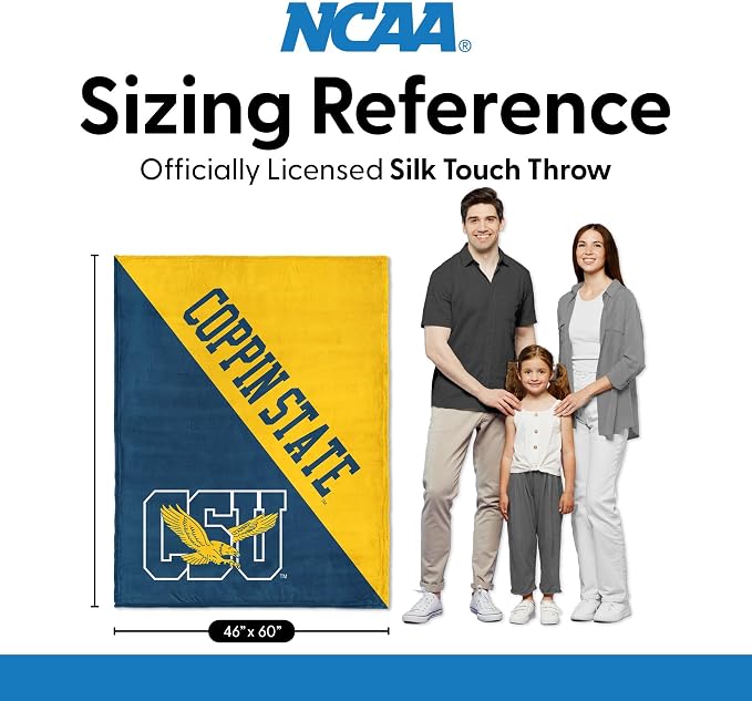 Northwest NCAA Silk Touch Throw Blanket, Ultra Soft Plush Polyester, Lightweight Warm Decorative Fan Gift, 46 x 60 in