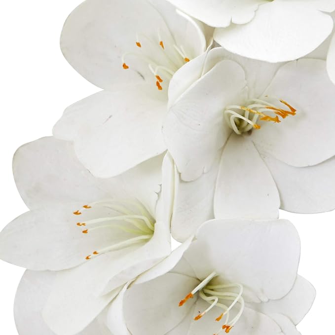 Nearly Natural 24 in. Amaryllis Artificial Wreaths White