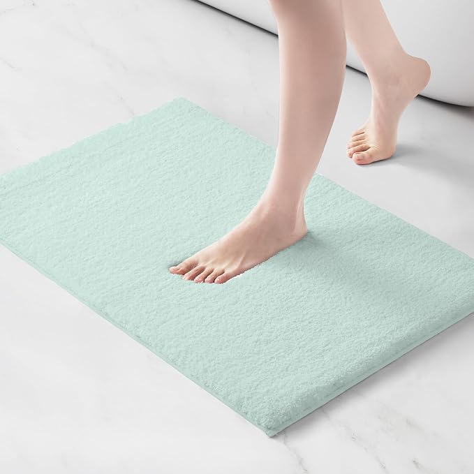 Madison Park Marshmallow Super Soft & Absorbent Bath Rug, 20 x 30, Seafoam | Non slip Backing, Spa Quality Luxurious Plush Bath Mat for Bathroom, Quick Dry, OEKO TEX