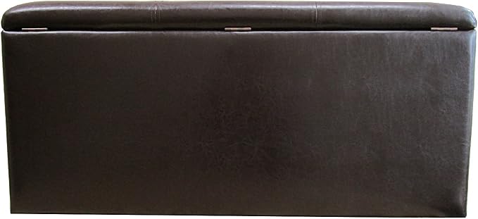 Homepop Home Decor | Button Tufted Leatherette Pet Bed & Bench | Faux Leather Pet Bed | Decorative Pet Furniture (Brown) 38" x 18" x 18"