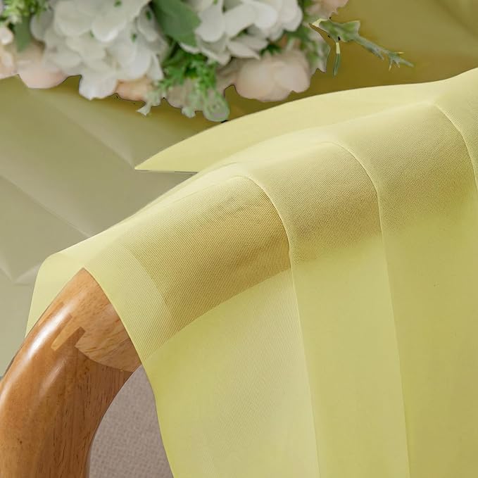 Lecloud Goose Yellow Sheer Curtains 78 Inches Long 2 Panels, Airy Light - Image 9