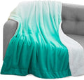 Elegant Comfort Throw Blanket, Reversible Sherpa Flannel, Ultra-Soft, Fuzzy, Cozy and Plush- All Season Lightweight Decorative Throw, 50 x 60 inches, Ombre Design Sherpa Throw, Tiffanny
