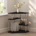 Furinno Turn-N-Tube Storage Shelves, 4-Tier Corner Shelf, Toolless Assembly Display Rack, Corner Bookshelf for Small Space, for Organization and Storage, Living Room, Home Office, Americano