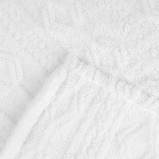 SUPERIOR Fleece Boho Jacquard Blanket, Decorative Blankets for Bedroom, Sofa, Fuzzy, Plush, Fluffy, Soft, Cute Room Decor, Beautiful Cover, Comfort Essentials, Arctic Collection, King, White