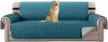 H.VERSAILTEX Reversible Quilted Sofa Cover Water Resistant Sofa Slipcover Washable Couch Cover with Non Slip Elastic Strap Furniture Protector for Kids, Dogs, Pets(Oversized Sofa, Dark Teal/Beige)