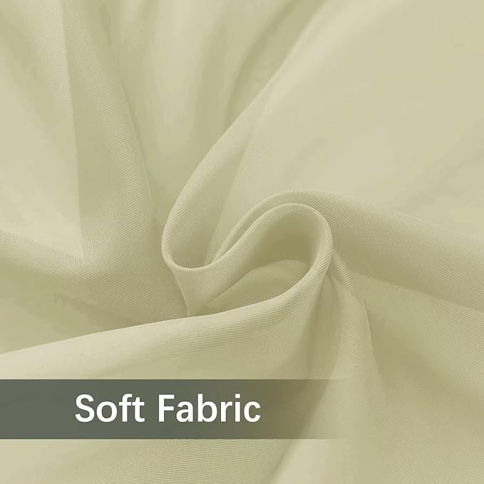youleyar Solid Sheer Rod Pocket Curtain Voile Draperies 2 Panels White Beige Black Grey Ivory 52 Inch Width 54 Inch Long 1 Pair for Kitchen Bedroom Children Living Room Yard (Sage Green,52Wｘ54L)
