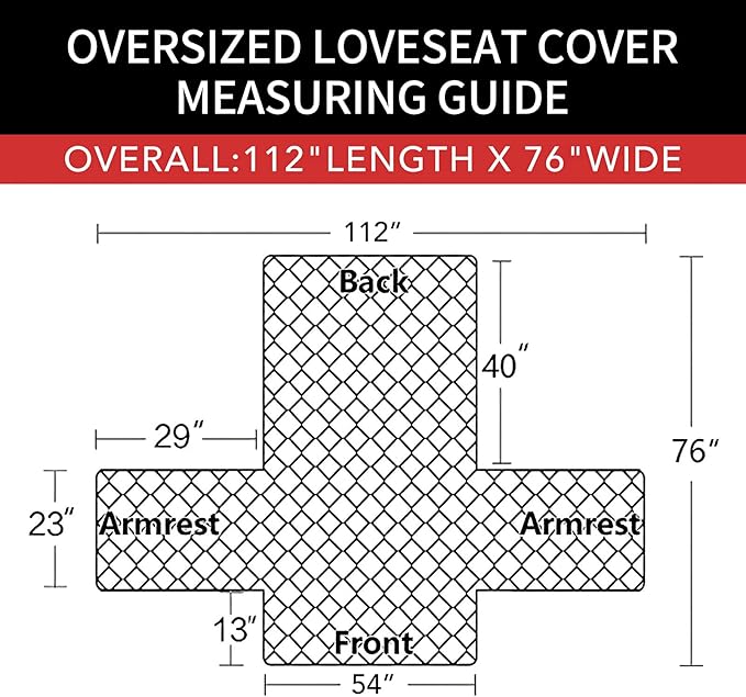 Easy-Going Sofa Slipcover Reversible Loveseat Sofa Cover Couch Cover for 2 Cushion Couch Furniture Protector with Elastic Straps for Pets Kids Dog Cat (Oversized Loveseat, Black/Beige)
