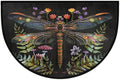 Dragonfly Half Round Door Mat Outdoor Doormat Bedroom Entrance Rug A11 | Dragonfly Flower Floral Semi Moon Door Mat Non-Slip Absorbent Kitchen Rug Indoor Welcome Bath Mat 36" X 24"