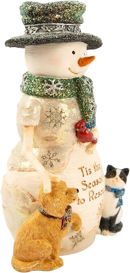 The Warmth of Christmas is Friendship - 4.5 Inch Collectible Snowman and Seal Figurine