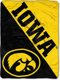 Northwest NCAA Iowa Hawkeyes Unisex-Adult Micro Raschel Throw Blanket, 46" x 60", Halftone