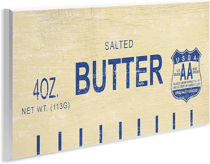 'Vintage Salted Butter'| Wall Plaque Art | Stupell Industries | 17 x 7 Inches, Easy to Hang and Sturdy, Made in USA, by Lil' Rue
