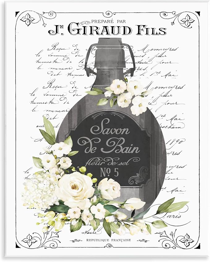 Vintage French Bath Soap, 11 x 14 Inch Mounted Print on Wall Plaque | Stupell Industries · By Lettered and Lined · Hand finished · Ready to hang · Made in USA