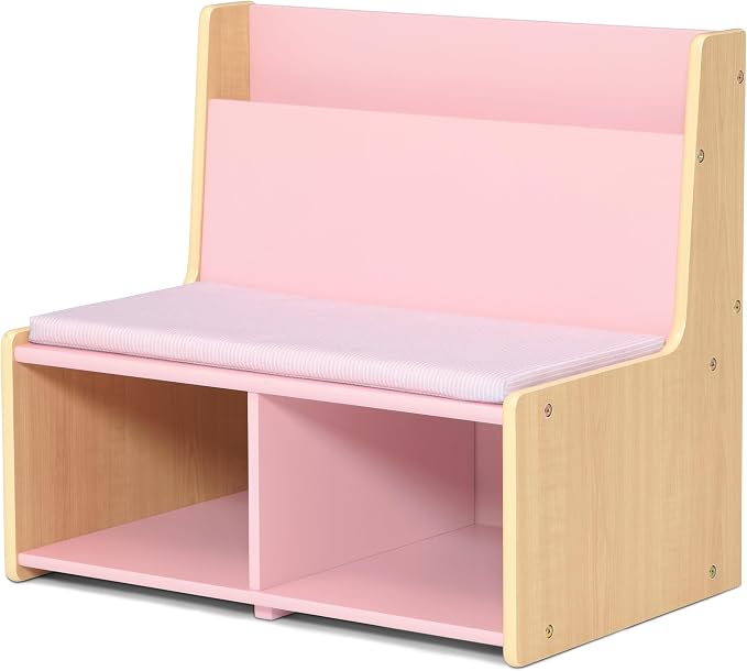 Delta Children - GapKids Reading Nook with Padded Bench - Greenguard Gold Certified, Blush Pink