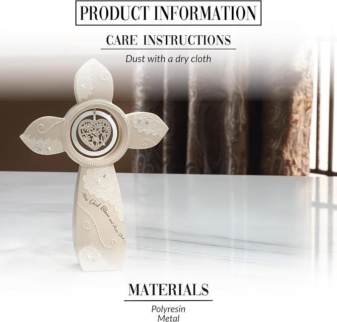 Little Things Mean A Lot May God Bless and Keep You Self Standing Cross, 7-Inch