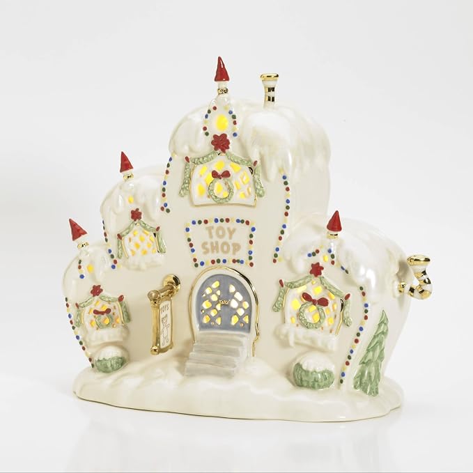 Lenox Dr. Seuss Who-Ville Toy Store Christmas Figurine | porcelain with 24k gold accents | 6.75 x 6.75 x 4.5 inch size | collectible gift for grinch fans | 6.75 inch