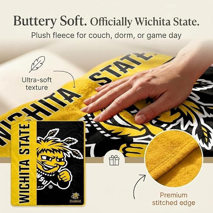 Proformance Home NCAA Wichita State Shockers Endzone Ultra Soft Tailgate Throw