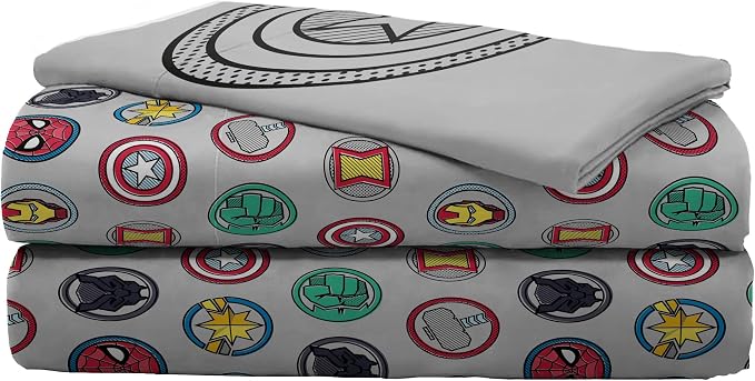 Marvel Avengers Iron Man Twin Comforter Set 5 Piece Kids Bedding, Multi | Hulk Captain America Thor, Bed in a Bag, Comforter Sheets Sham Pillowcase, Soft Microfiber, Machine Washable, Boys Gift