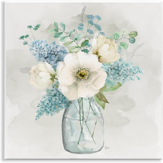 Stupell Industries 'Centric Bouquet in Soft Tones'| Wall Plaque Art | Stupell Industries | 12 x 12 Inches, Easy to Hang and Sturdy, Made in USA, by Nan