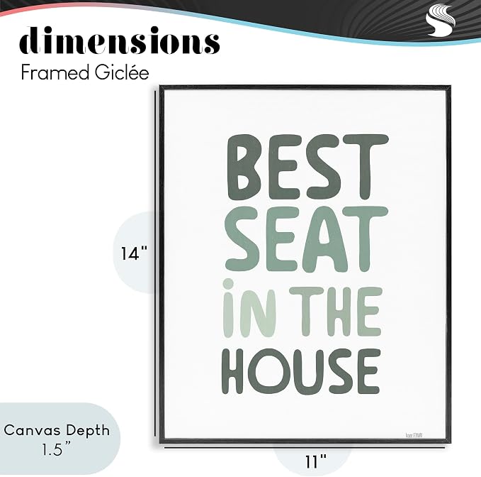 Best Seat in House Humor Print, 11 x 14 Inch Framed Giclée Print | Stupell Industries · By House Fenway · Ready to hang · Great for bathroom or laundry room · Made in USA