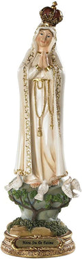 Barcelona Collection Hand-Painted Religious Statue with Gold Accents, 8-Inch, S - Our Lady of Fatima