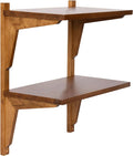 Kate and Laurel Meridien Modern Wood Tiered Floating Wall Shelf, 18 x 12 x 24, Rustic Brown, Contemporary Wooden Floating Shelves for Use as Living Room Decor Accent or Over-the-Toilet Storage Shelf