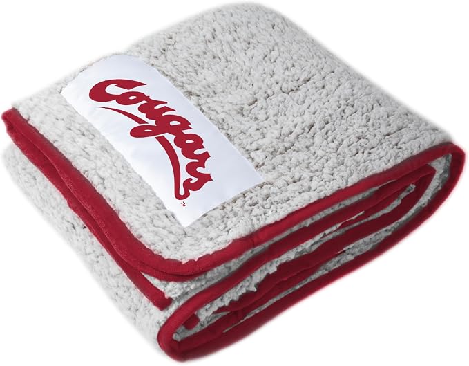 Logo Brands NCAA Frosty Fleece Blanket (50" x 60") – Soft & Warm Sherpa Material with Team Logo, Team Color Trim, Great Gift for Alumni & Students