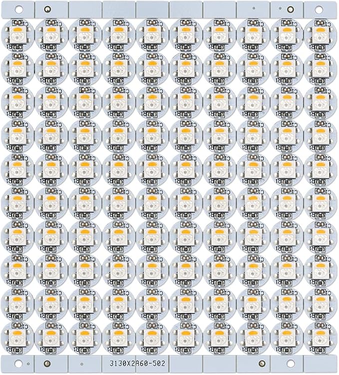 BTF-LIGHTING SK6812(WS2812B) RGBW LED Chips 100PCS RGB+Warm White Individually Addressable 5050SMD Module Pixels Light DC5V White PCB Chasing Dream Color for Christmas(No Adapter or Controller)