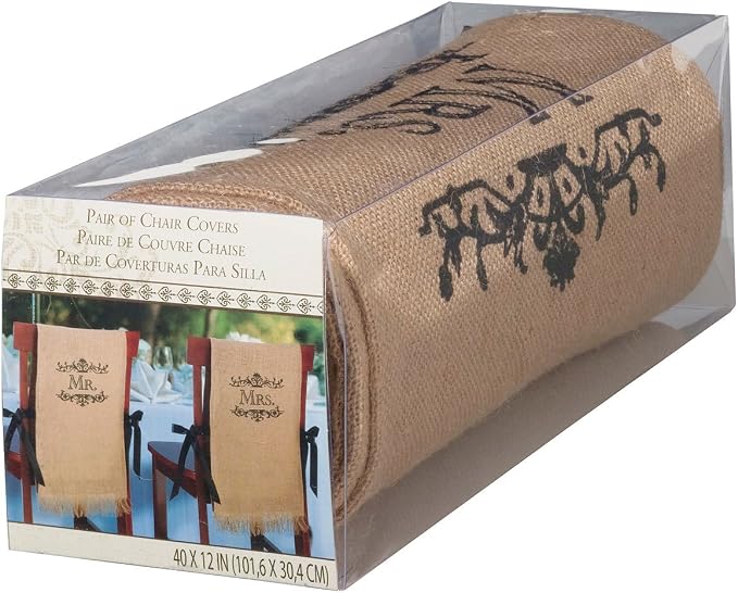 Lillian Rose Mrs. Rustic Burlap Chair Covers Decor (WF565 MM)