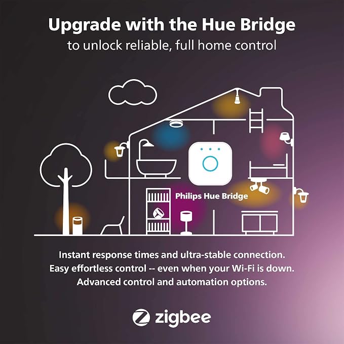 Philips Hue Lucca Outdoor Smart Wall Light, Black - E26 White and Color Ambiance LED Color-Changing Bulb - 1 Pack - Requires Hue Bridge - Control with Hue App and Voice - Weatherproof
