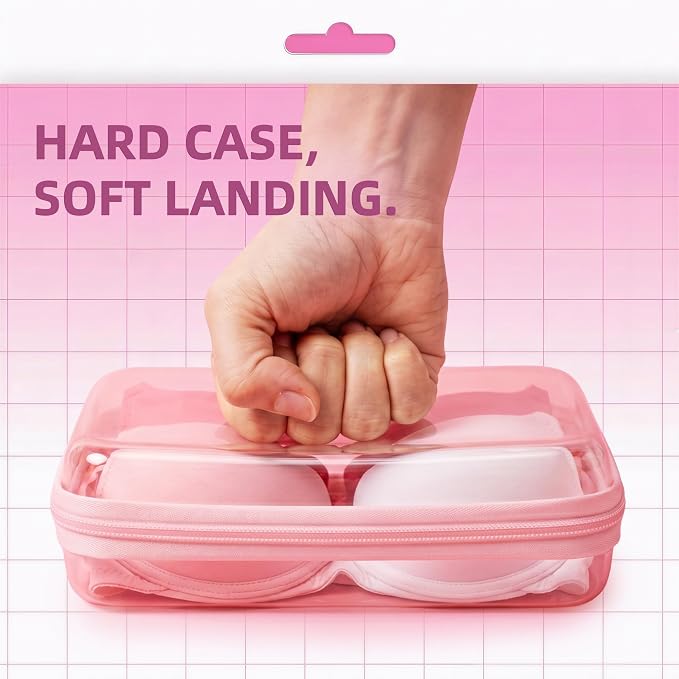 CoiiJoii 3PCS Large Clear Hard Shell Zippered Case, Diaper Bag Organizing Pouches, Waterproof Cosmetic Bag, Storage Organizer Bins.