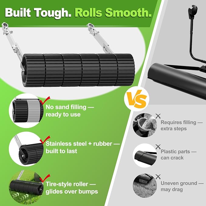 Lawn Striping Kit for 21" Walk-Behind Mowers, No-Sand Grass Striper Roller | No Sand Filling Required • Compatible with EGO LM2100, Toro Recycler & Honda HRX217 • Quick-Release • Works With Bagger