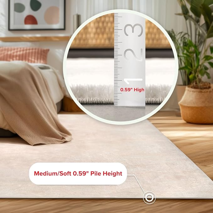 nuLOOM 8' 10" x 13' Cozy Plush Area Rug, Machine Washable, Non-Slip, Soft Fluffy Shag Carpet for Living Room Bedroom Kids Room Nursery Home Decor, Loni White