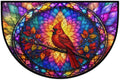 Cardinal Half Round Door Mat Welcome Entrance Mat Bath Bathroom Rug A4 | Cardinal Glass Painting Welcome Entrance Mat Anti-Slip Half Moon Bath Mat Semi Circle Rug Indoor Outdoor Kitchen Rug